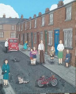 painting of a 1970s Liverpool Street in a post about Liverpool Nostalgia 