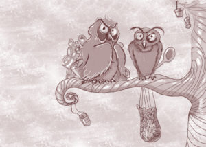 cartoon drawing of funny birds a page with funny stories for kids