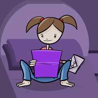 cartoon of little girl reading illustrating article about children's stories